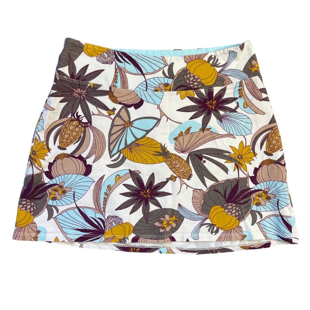 Vintage Patagonia Floral Mini Skirt Womens Small Knit Organic Cotton Y2K A-Line